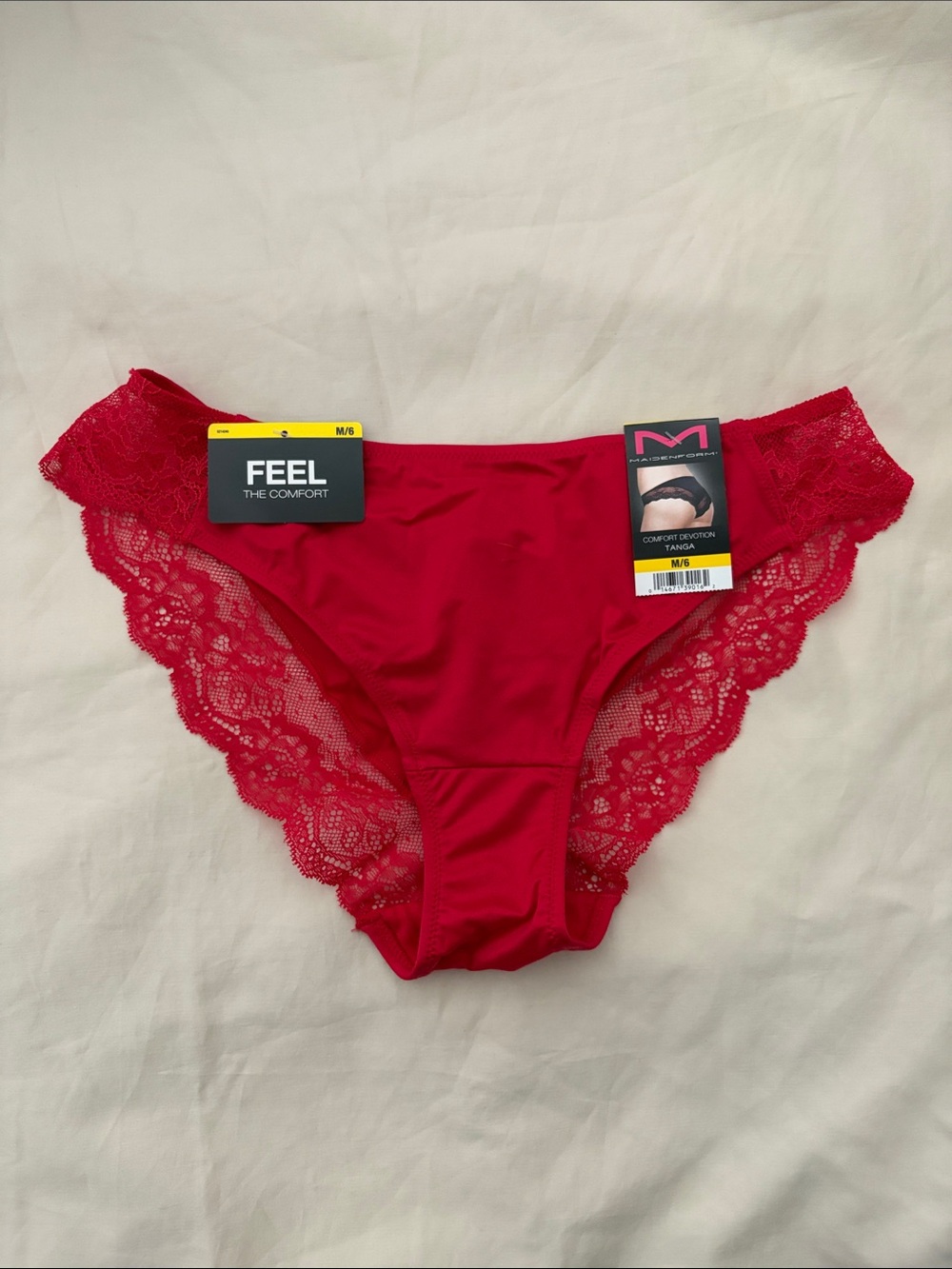 Maidenform Tanga Red Lace-Trim Bikini Panty